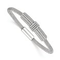 thumbnail image 1 of Sterling Silver Rhodium-plated w/ CZ Mesh Bracelet (Weight: 13.88 Grams, Length: 7.5 Inches), 1 of 2