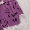 thumbnail image 6 of Women's I Love You Heart Print Pajama Set Lace Cami Top and Matching Shorts 2 Piece Spaghetti Strap Sleepwear Lounge Set, 6 of 7