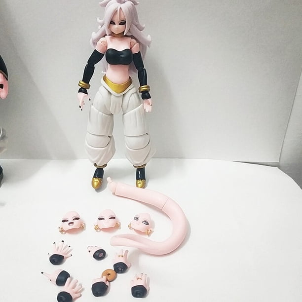 SHFiguarts-Figurine Dragon Ball Z, 20cm, Majin Buu, Super Android n° 21, bataille féroce, en PVC, jouet zhangmengya LED