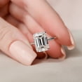 thumbnail image 2 of SOLITAIRE JEWELS 5.00CT Emerald Cut Hidden Halo Moissanite Diamond Engagement Ring Solid 18K White Gold, 2 of 6