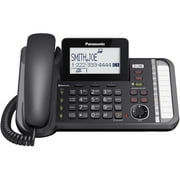 Panasonic 2-Line Corded/Cordless Phone System with 1 Handset - Answering Machine, Link2Cell, 3-Way Conference, Call Block, Long Range DECT 6.0, Bluetooth - KX-TG9581B (Black)