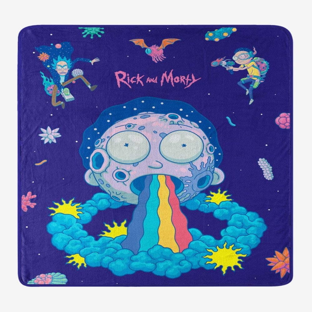 Rick and Morty  Adult Swim 50" X 60" Plush Blanket Micro Raschel Throw New #2 