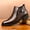 Brown, variant on Men's Classic Business Chelsea Boots, Dual Zipper High-Top Slip-On Dress Shoes, Soft Ankle Boots with Embossed Lion Head Design for Formal Events, Parties & Evening Wear