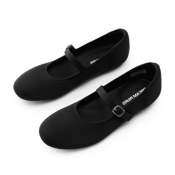 Womens mary jane ballet flats comfortable knit dress shoes with arch support for work or casual wear