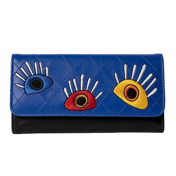 Biggdesign My Eyes On You Women's Wallets, Card Holder Wallet, Clutch Purse, Credit Card Holder, Large Capacity Womens Wallets Carrying Cash, Credit Cards and Mobile Phone, Blue