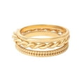 thumbnail image 3 of JS Jessica Simpson Women’s 14KT Gold Plated Sterling Silver 3 Piece Ring Set, 3 of 7
