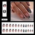 thumbnail image 5 of FCOGIN Medium Coffin, 24 Pieces, Pink, Black, Glitter, Acrylic False Nail, Press on Nail, 5 of 6