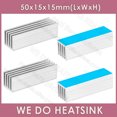 thumbnail image 2 of 50x15x15mm Without or With Thermal Pad Electronic Radiators Heatsink for GPU IC LED Chip Cooling Silver Without Pad 2pcs, 2 of 6