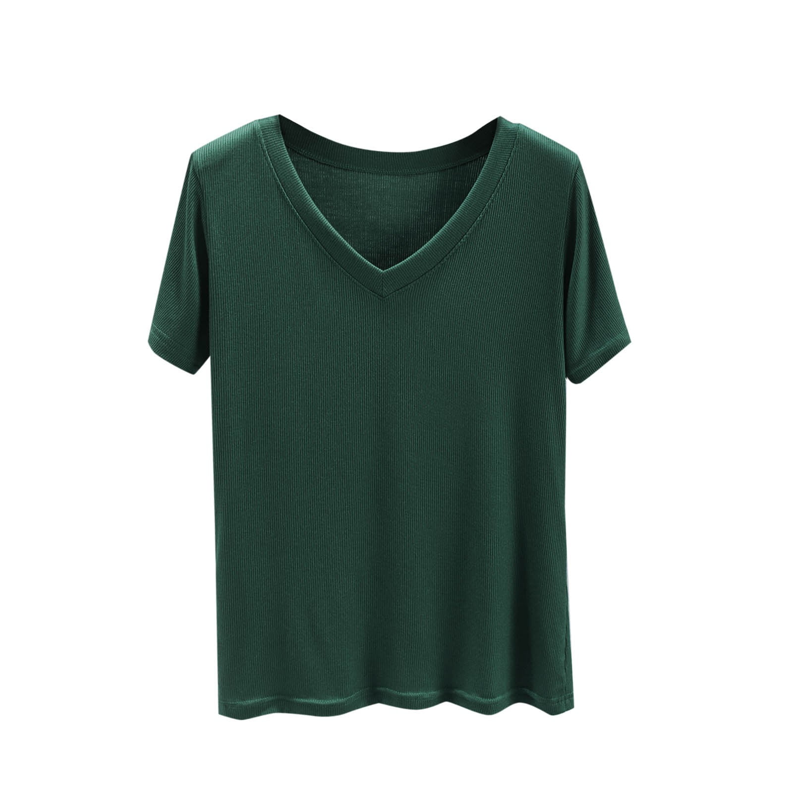 2 Pack ylioge Cotton T Shirts for Women Short Sleeve V Neck Tees Tops Womens Casual Solid Color Pullover Stretchy Basic Going-Out Loungewear Tshirts Shirt