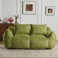 thumbnail image 2 of Giant Bean Bag Couch for Adults, Ultra Soft Fluffy Loveseat Bean Bag Sofa, Oversized Chase Lounge Chair Indoor for Living Room Bedroom, No Assembly Required Cozy Reading Chair with Pillows, Green, 2 of 6