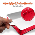 thumbnail image 5 of 3-Piece Ceramic Casserole Dish for Oven - Premium Lasagna Baking Pans w/ Nonstick Coating & Built-In Handles - Dishwasher & Microwave Safe - 14" x 8", 10" x 6", 7" x 5" - Red, 5 of 6