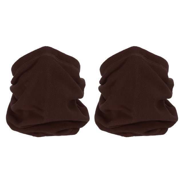 Unique Bargains Winter Neck Warmer, 2 Pack Drawstring Warm Face Scarf Windproof Neck Gaiter, Brown