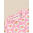thumbnail image 4 of Suealasg Kids Baby Girls 2Pcs Summer Outfit Flower Print Short Sleeve Crew Neck T-shirt +Shorts 6M 1T 2T 3T 4T Toddler Girls Clothes, 4 of 6