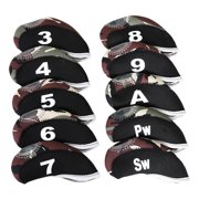 10pcs Golf Iron Headcover, Golf Club Head ,,,,7,8,9,A,P,S Golf Training Equipment Accessories