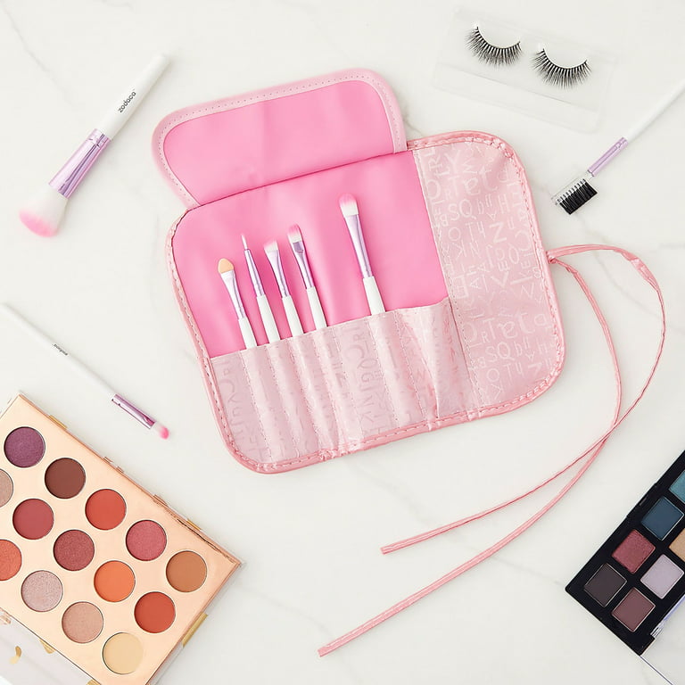 FREYARA Professional Makeup Brushes Set 25pcs Glitter Pink with Brushes  Holder White
