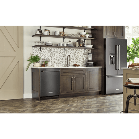 KitchenAid - Top Control Built-In Dishwasher with Stainless Steel Tub, FreeFlex 3rd Rack, 44dBA - Black Stainless Steel