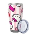 thumbnail image 2 of Lsque Sanrio Pattern 20oz Car Cup with Lid and Straw, Insulated Coffee Cup with Straw Topper, Spill Proof Travel Coffee Mug, Stainless Steel Tumble, 2 of 8