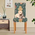 thumbnail image 4 of Yayeee 2 Pack Dining Chair Covers Stretch Parson Chairs Slipcovers Seat Protector, Brown Christmas Gingerbread, 4 of 6