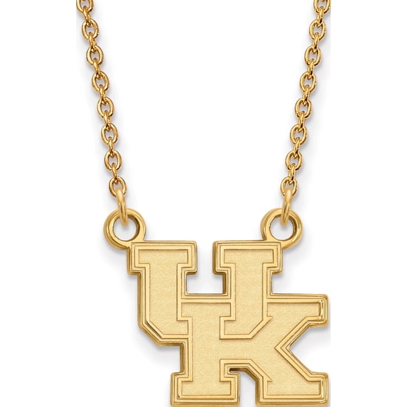 10K Yellow Gold 10Ky Logoart University Of Kentucky Small Pendant With Necklace (18 X 16) Made In United States 1y015uk-18