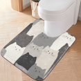 thumbnail image 2 of Yayeee Bath Rugs for Bathroom Floor Set of 2 Non Slip Fluffy Soft Absorbent Mat, Gray Cute Cats, 2 of 7
