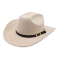 thumbnail image 2 of ZHOGXU Cowboy Hat For Men And Women With Decoration Ethnic Style Wide Brim Stylish Comfortable Caps For Country Dance Party Stage Performance Beige One Size, 2 of 4