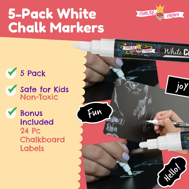 A Pack of 6 Liquid Chalk Markers for Kids
