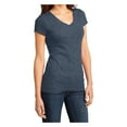 thumbnail image 4 of Yellow Rooster Women's Juniors Very Important V-Neck Cotton/Polyester Tee Heathered Navy 2XL, 4 of 6