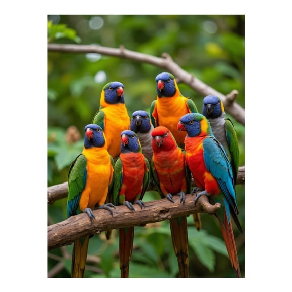 Diamond Art Kit for Adults, Colorful Parrots Perched Branch Diamond Painting for Adults Beginners, 5D DIY Diamond Art Painting Kits, Colorful Diamond Painting Craft for Home Decor 12x16