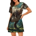 thumbnail image 1 of Sikiie Chemise de Nuit à Manches Courtes Imprimé Dinosaure Forêt Verte, Col Rond, Pyjama d'Été pour la Maison, 1 of 6