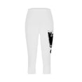 thumbnail image 4 of Quinlirra Womens Capri Pants Clearance Under 5$ Women's Fashion Solid Color Cute Cats Print Leggings With Yoga Sport Elastic Pants, 4 of 5