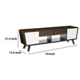 thumbnail image 5 of Glittering Two Tone Mid Century Modern TV Stand, White and Brown, 5 of 5