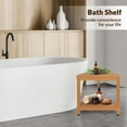 thumbnail image 3 of Naipo Shower Stool HDPS Corner Stool for Shaving Legs, Waterproof Shower Foot Stool Bathroom Bench with Non-Slip Feet, Durable/Stable Bench, Teak, 3 of 9