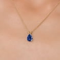 thumbnail image 3 of Gem Stone King 10K Yellow Gold Blue Created Sapphire Pendant Necklace for Women | 3.57 Cttw | Gemstone September Birthstone | Pear Shape 12X8MM | With 18 inch Chain, 3 of 6