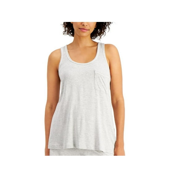 Alfani Womens Solid Tank Top,Gray,Medium