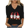 thumbnail image 2 of HOMBOM Funny Tops for Women Black Business Christmas Snowman Xmas Females Blouse, 2 of 5