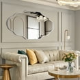 thumbnail image 3 of Fahomiss 26"x46" Scalloped Wall Mirror, Silver Modern Bathroom Vanity Decor, 3 of 12