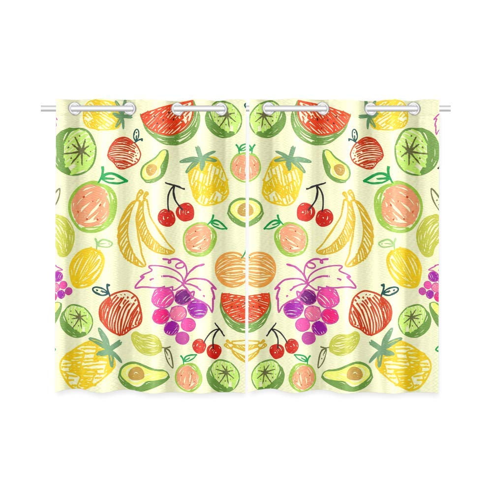 MKHERT Fruit Window Curtain Kitchen Curtains Window Treatments 26x39