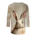 thumbnail image 4 of Karight 2026 Easter Shirts for Women Funny Bunny Egg Graphic Tees Cute Festival Outfits 3/4 Sleeve Tops T-Shirt Gifts, 4 of 4