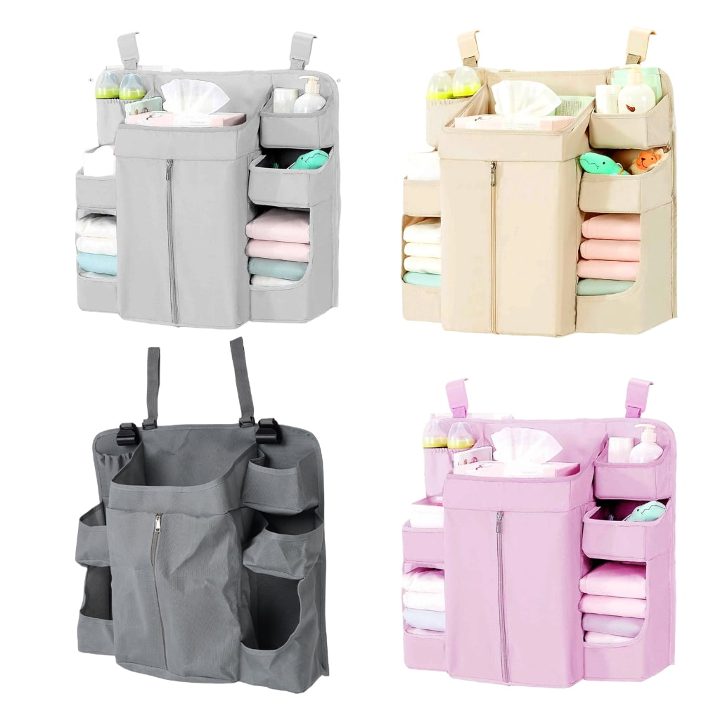 Bed Hanging Adjustable Straps & 6-Pocket Design For Diaper Toy Storage With Fabric