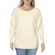 Tommy Bahama Womens Bonita Boat Neck Ribbed Pullover Sweater Ivory S