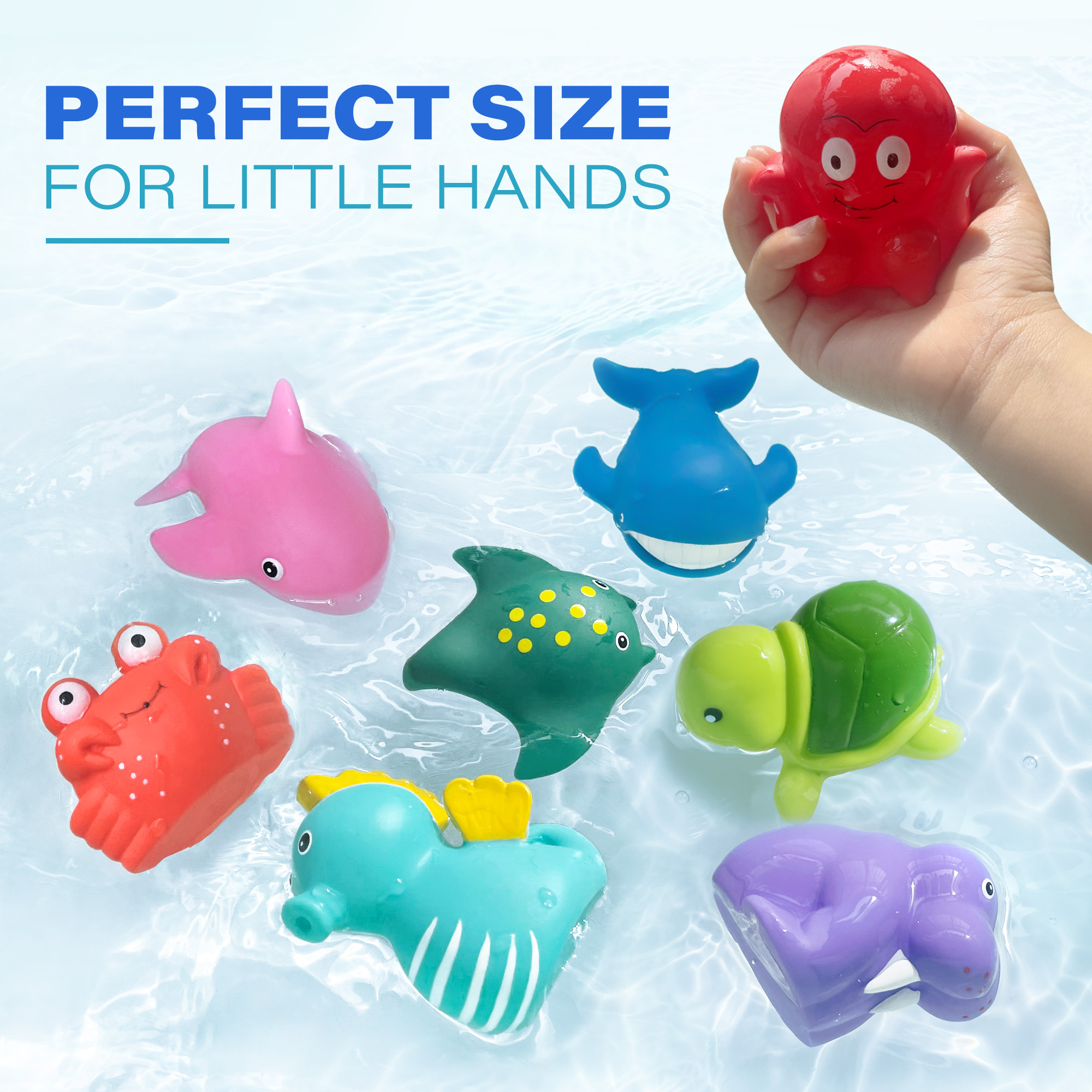 LotFancy No-Hole Bath Toys, 8-Piece Sea Animals photo 4