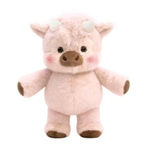 Stuffed Animals Highland Cows Cute Stuff Fluffy Cattle Dolls Skeleton Toys Figure Pillows Birthday Presents for Baby Kids Girls Boys Toddler Preschool Realistic Plush Décor (17 inches,Pink)
