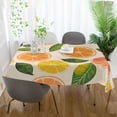 thumbnail image 3 of Yayeee Tablecloths 54" x 54" Rectangle Wrinkle Resistant Party Table Cover, Beige Citrus Leaves, 3 of 8