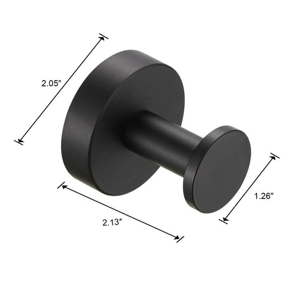 HWZWT Shoe Cabinet and Wardrobe Matte Black Round Base Coat Hook with Screw Set