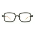 thumbnail image 2 of Hipster Vintage Styling Rod Arm Narrow Rectangle Sunglasses Slate Clear, 2 of 4