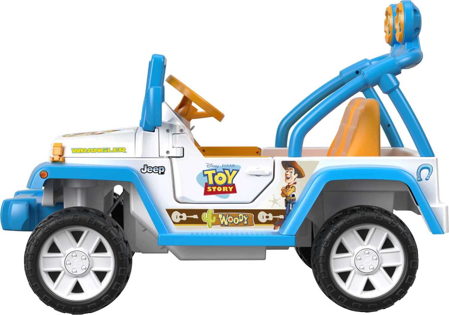 Power Wheels Disney Pixar Toy Story Jeep Wrangler Battery Powered Ride On Vehicle with Sounds 12V