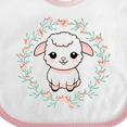 thumbnail image 4 of Inktastic Baby Girl Spring Lamb Wreath Girls Baby Bib, 4 of 4