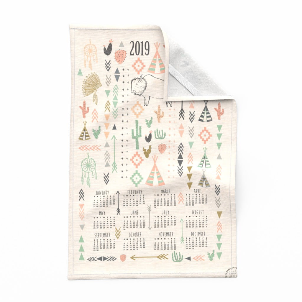 Spoonflower Tea Towel Sweets Baking Dessert Tea Towel Calendar 2021 Linen Cotton 