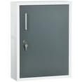 thumbnail image 2 of kleankin Bathroom Medicine Cabinet with Shelves Inside & On Door, Locking Medical Cabinet for Safety, First Aid Bathroom Wall Cabinet, White & Grey, 2 of 9