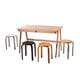 thumbnail image 5 of leyfeng Taburetes de madera de goma K/D modernos taburetes apilables redondos prácticos para el hogar/restaurantes/Hotel 1 Uds Beige, 5 of 8